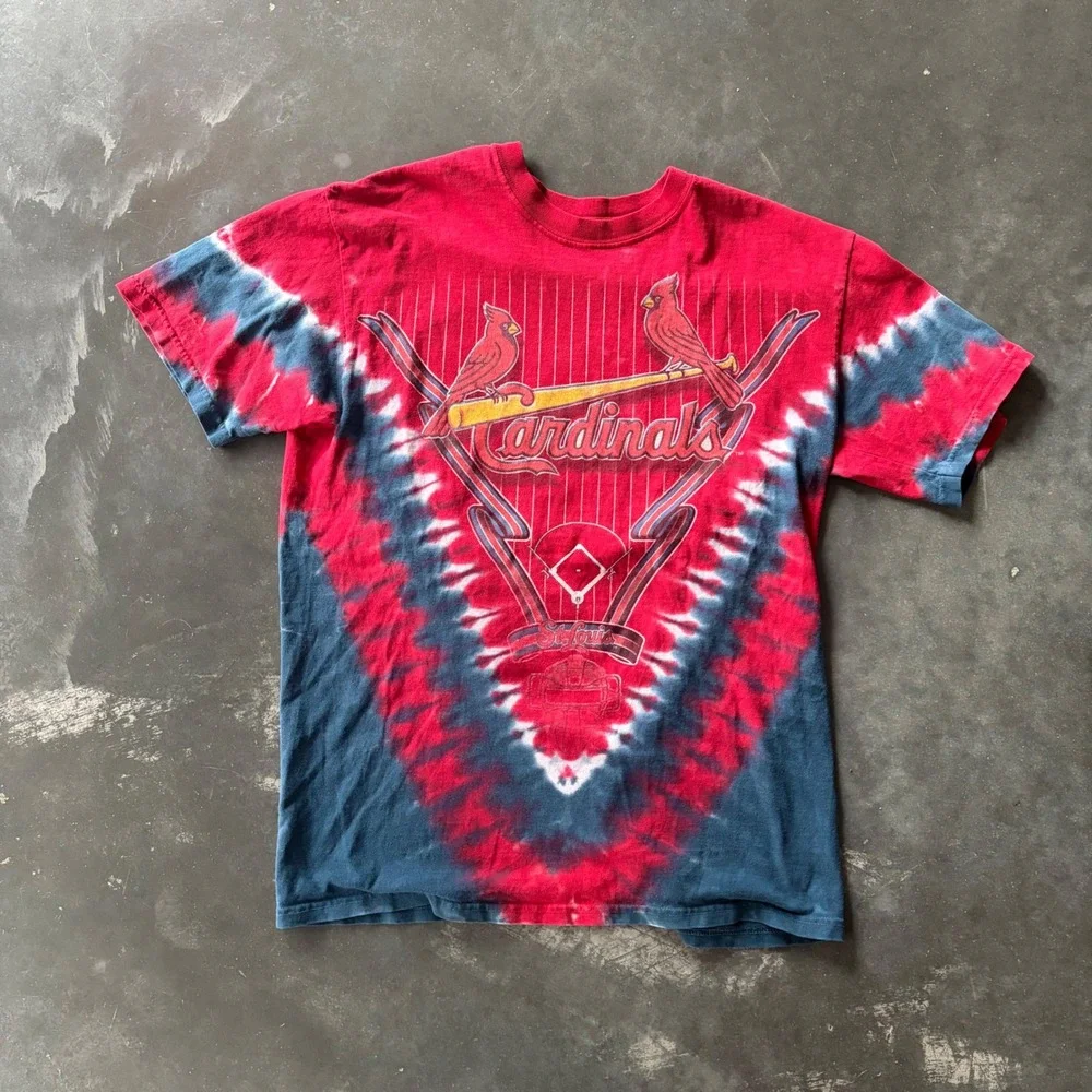 Liquid Blue St. Louis Cardinals MLB Tie Dye T-Shirt Mens Medium Red Blue V-Dye